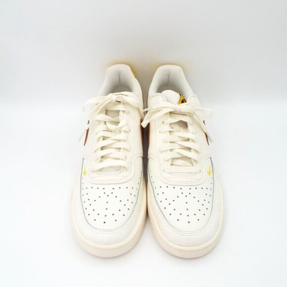 Nike Court Vision Low Sail Oxen Brown Yellow Leather Sneakers CD5434-117 - Picture 3 of 12